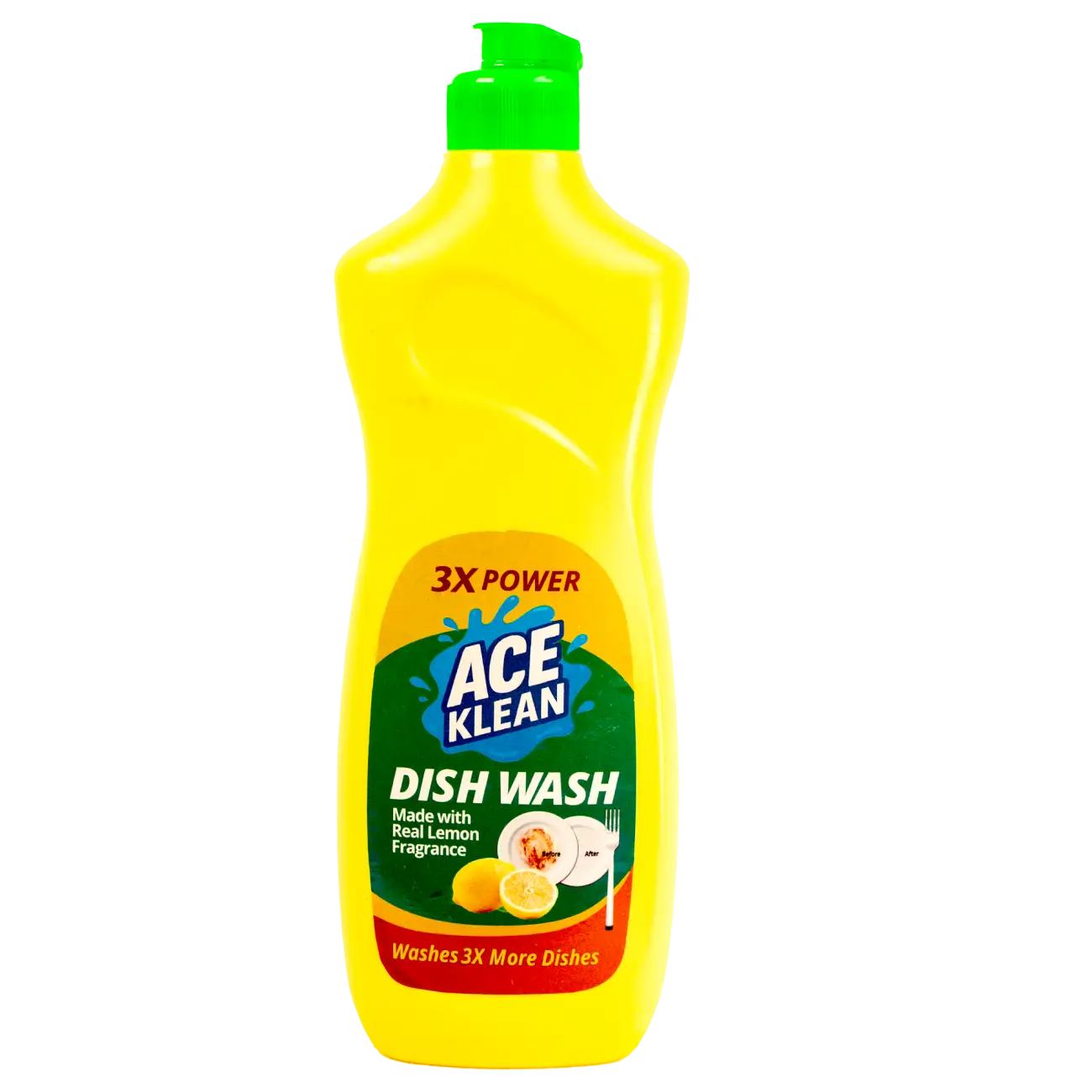 Ace Klean Dish Wash 500ml – Real Lemon Fragrance & 3X More Grease-Cutting Power