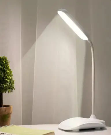 Rechargeable Eye-Protection LED Desk Lamp with 360° Flexible Arm – 3-Level Dimmable Touch Control + 3D Crystal Ball Night Light for Students & Bedroom (USB Powered)