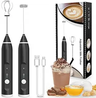2-in-1 High-Quality Electric Coffee Beater & Grinder – Rechargeable Milk Frother, Egg Beater, Cake Mixer, Portable Hand Beater with USB Charging