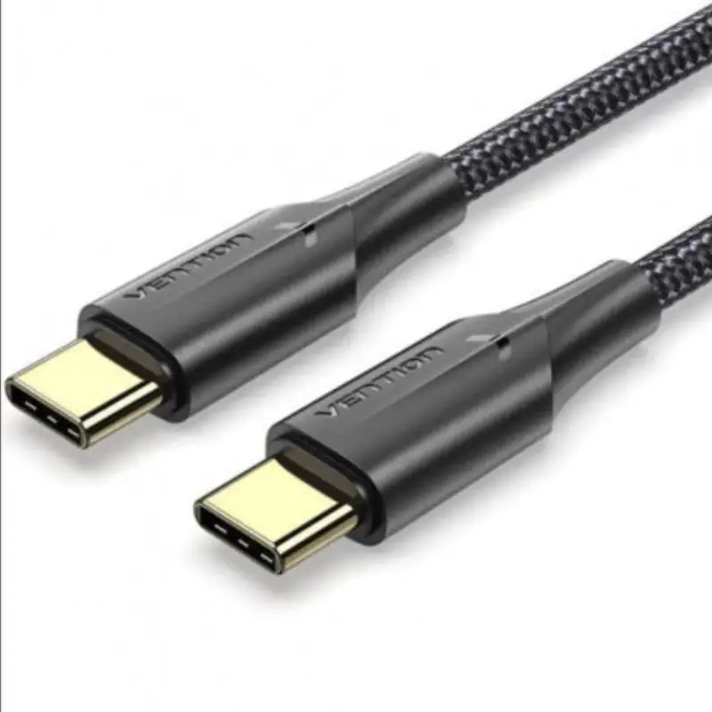 Vention Cotton Braided USB 2.0 C Male to C Male 3A Cable 1M Gray Aluminum Alloy Type