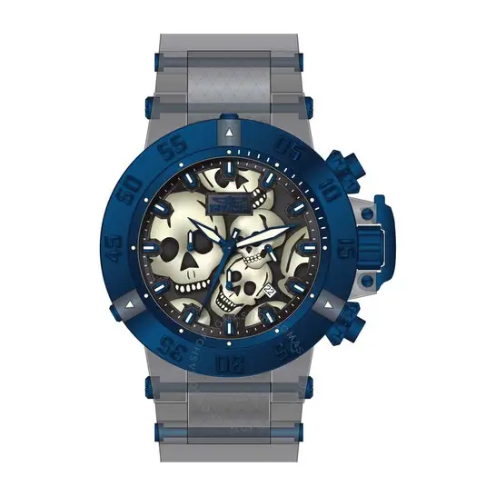 Invicta Subaqua Chronograph Quartz Black Dial Skull Men's Watch
