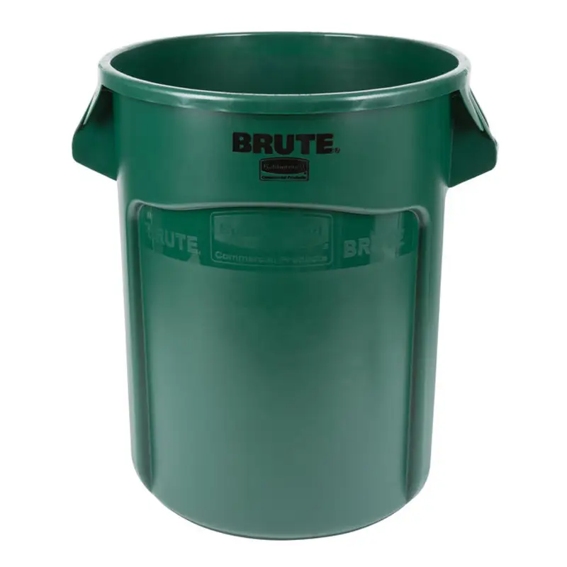 Rubbermaid Brute 32 Gallon Gray Round Trash Can With Lid