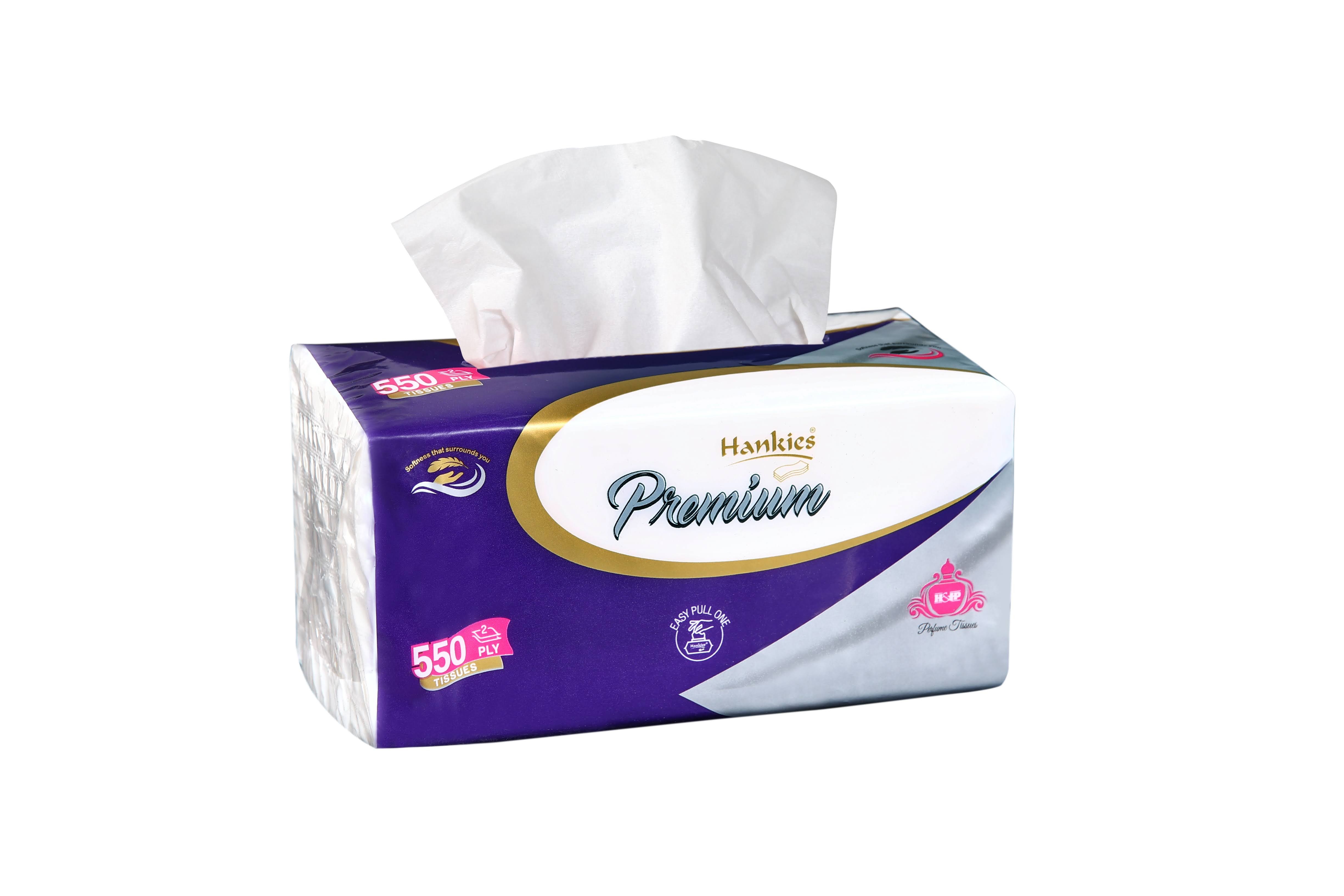 Hankies Premium Facial Perfumed Tissue - Luxuriously Soft, 550 Tissues-Scented