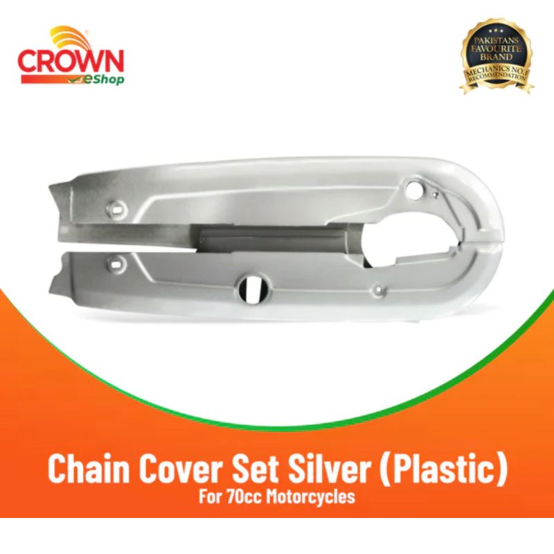 Crown Chain Cover Set Silver (Plastic) for 70cc Motorcycle