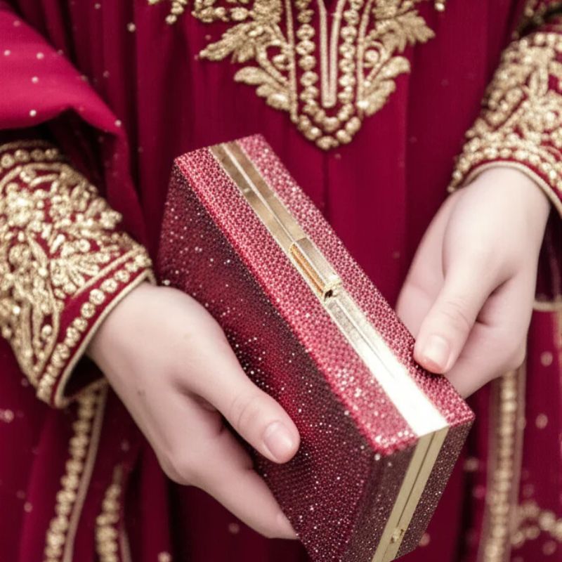 Maroon Fancy Clutch for women