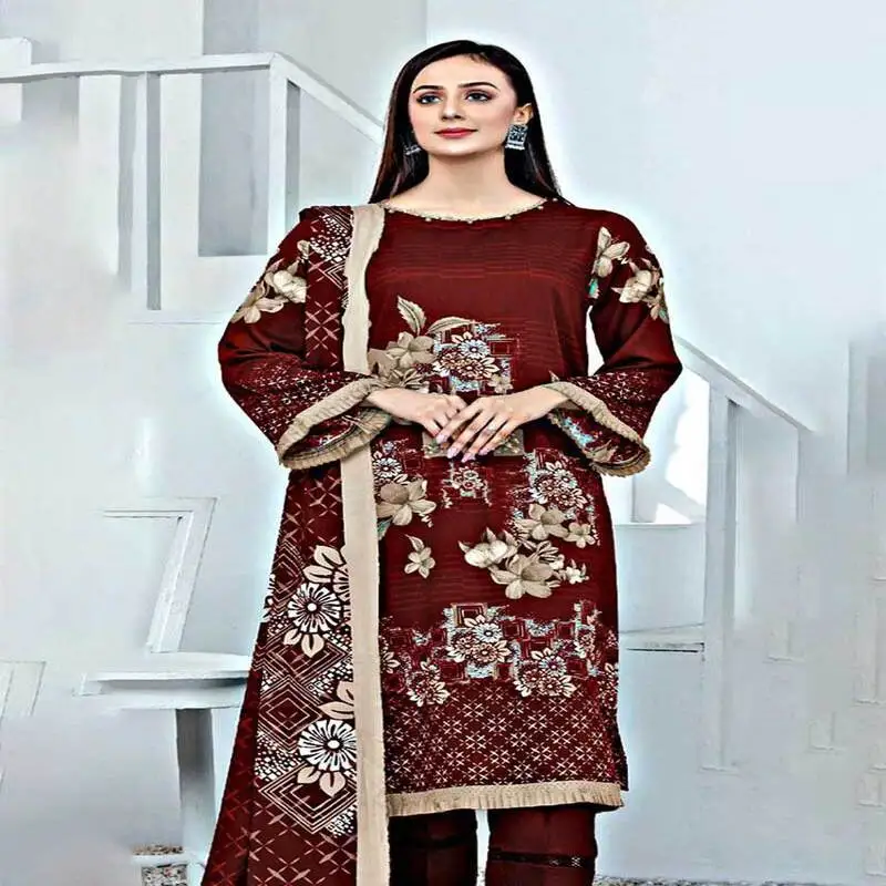 RUQAIYAH TEXTILE - Unstitched Fabric For Women - Dhanak With Dhanak Dupatta - Winter  Collection - 3 Pc Suit - Dress For Girls