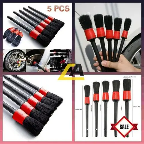 Car Detailing Brush - 5PCS/Set Detail Brush Car Wash Wheels Plastic Round Tool Cleaning Accessories Auto Multifunctional Trim 5pc set