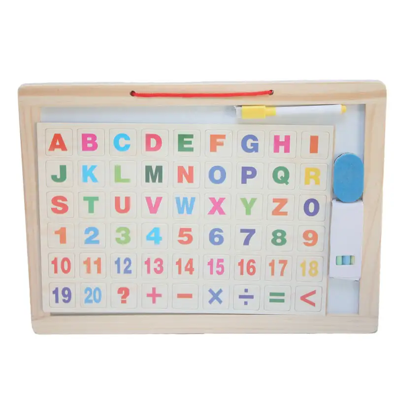 3 in 1 - Wooden Black & White Board With Magnetic Alphabets - Large