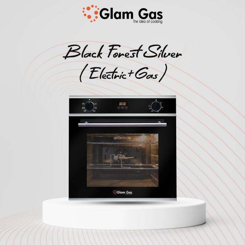 Glam Gas Black Forest Silver Gas+Electric Oven 61 Liter With Official Warranty