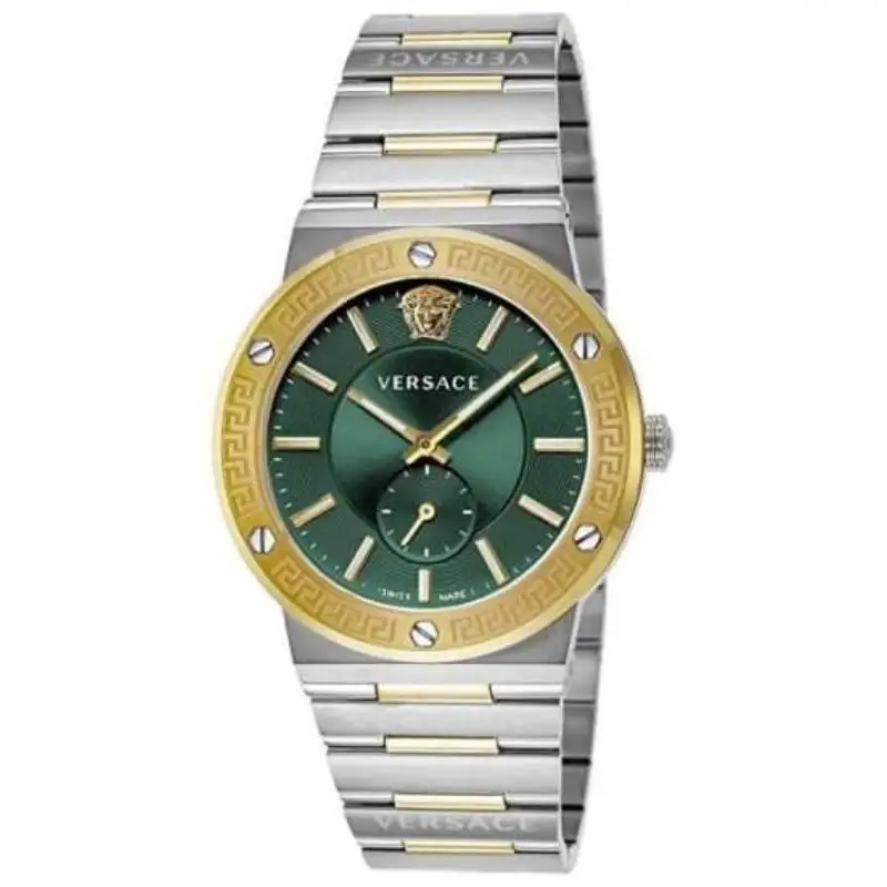 Versace Men’s Quartz Swiss Made Two-tone Stainless Steel Green Dial 41mm Watch VEVI00420