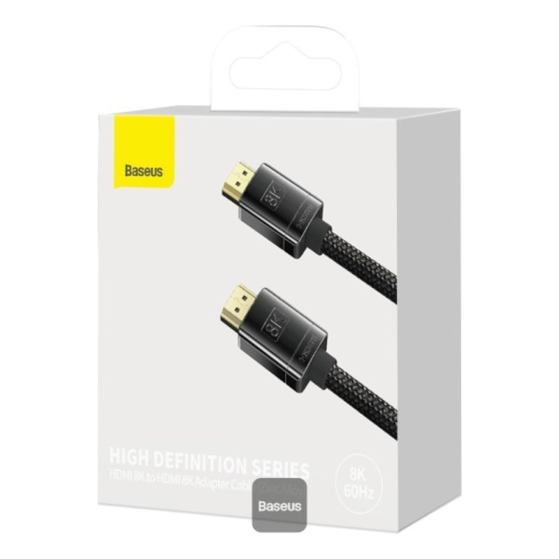 Baseus High Definition HDMI 8K to HDMI 8K Adapter Cable(Zinc alloy) 2m Black