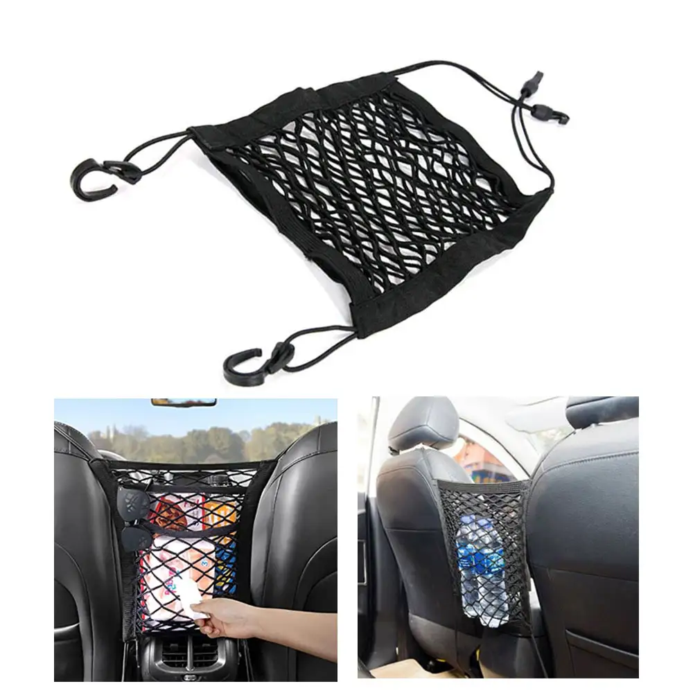 Car Storage Bags Pockets Car Back Net Organizer Seat Back Storage Mesh Net Bag