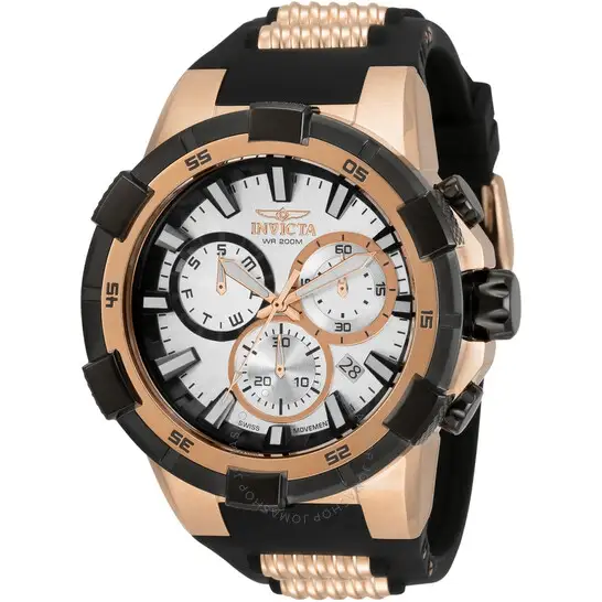 Invicta Aviator Chronograph Quartz Silver Dial Men's Watch