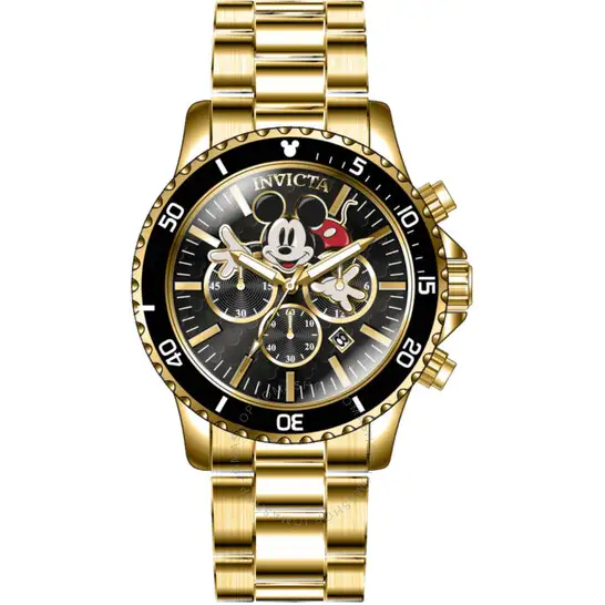 Invicta Disney Mickey Mouse GMT Chronograph Black Dial Men's Watch