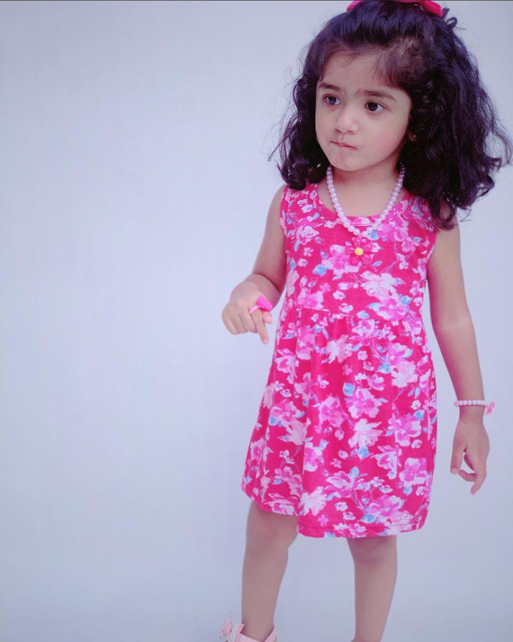 red color baby frocks printed (3 year )