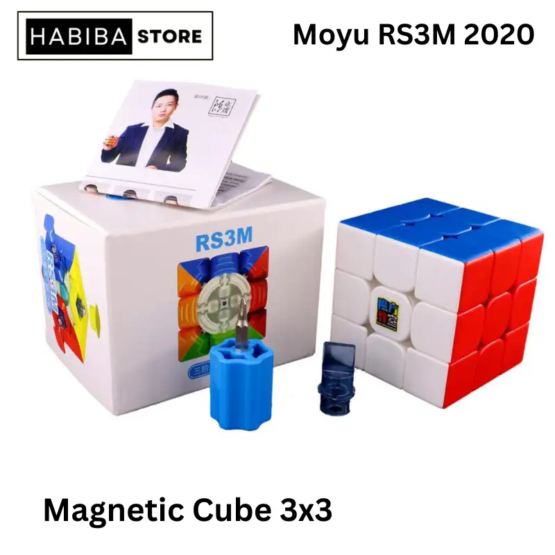 Moyu RS3M 2020 Magnetic Cube 3x3 Magic Puzzles Speed Cube Magnets Cube 3*3 Sticker less Toys For Children R3SM