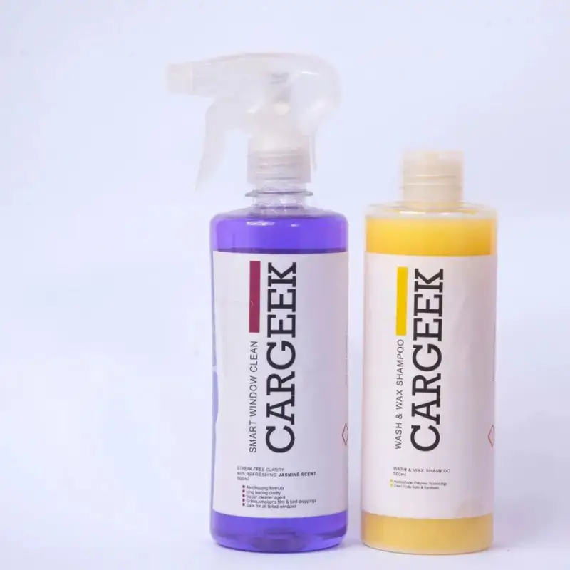 Car Geek Wash & Wax Shampoo + Smart Window Cleaner (Pack of 2)