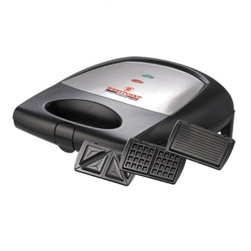 Westpoint WF-6093 3 In 1 Deluxe Sandwich Toaster Waffle Maker and Grill With Official Warranty