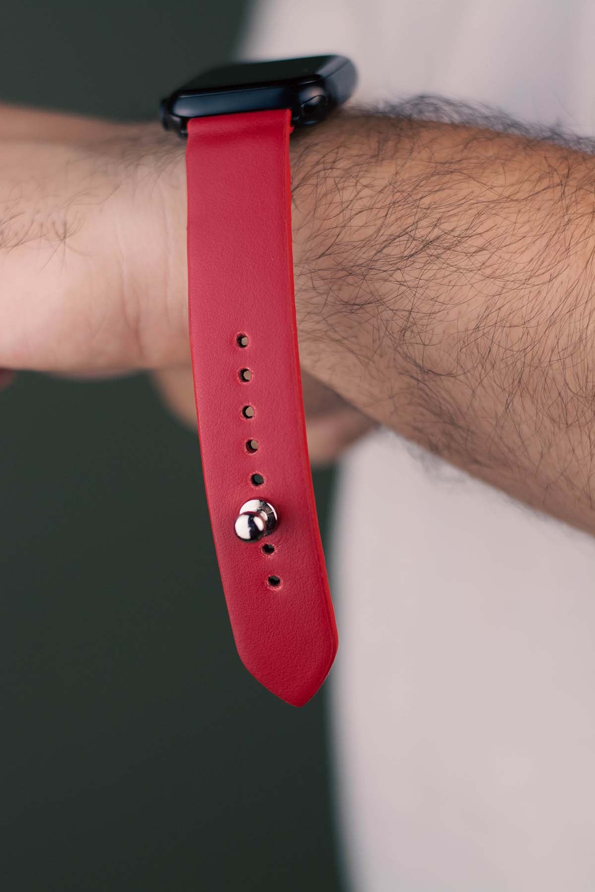 Waji's | Red Apple Watch Strap - Pure Leather Strap