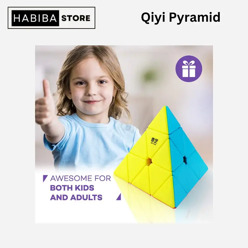 Original Qiyi Qiming 3x3 Pyramid Cube Sticker less Best Quality Fast Speed Triangular Magic Cube Smooth Educational Puzzle Toys