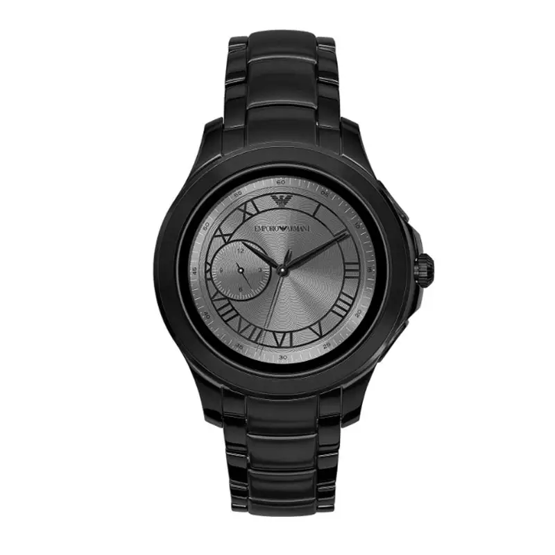 Emporio Armani Alberto Gen 4 Black Stainless Steel Black Dial Smartwatch For Gents – Armani ART5011