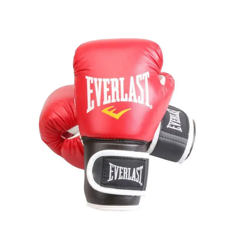 Everlast TE0012R Pair Of Full Finger Professional Boxing Gloves White/Red/Black 340.9g