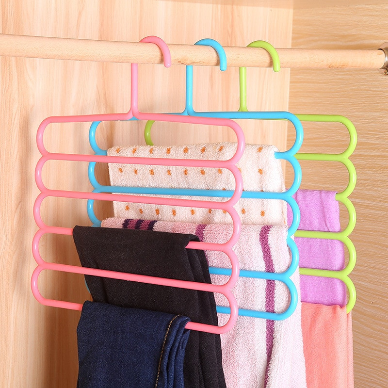 Pack Of 3 Pants Racks Holder Clothing Wardrobe Hangers Closet Organizer Storage Rack