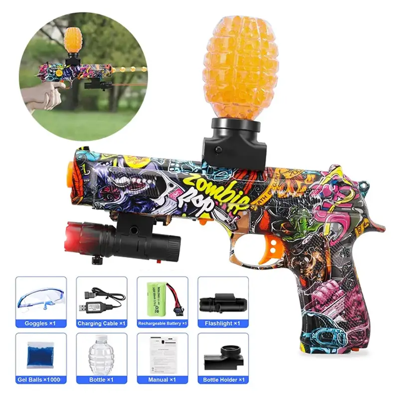 Mini Gel Blaster Electric Rechargeable Toygun for kids with Glasses - Multicolor