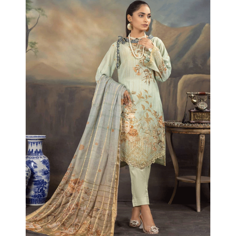 Unstitched 3 Pcs Digitally Printed Swiss lawn Suit By Roop Collection