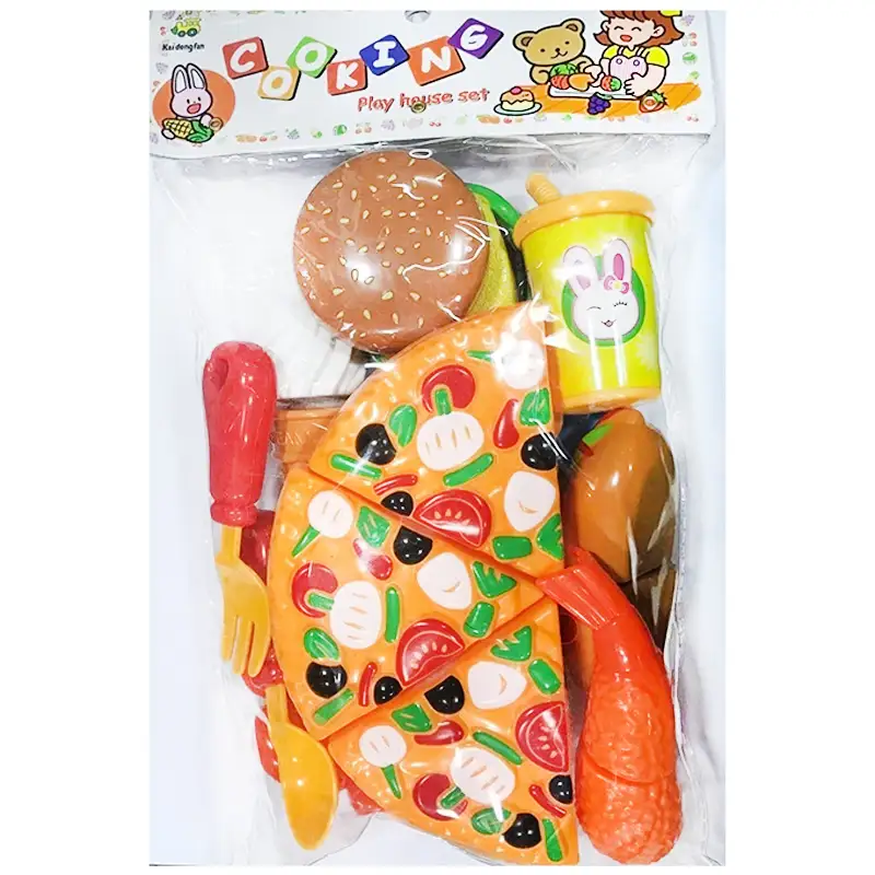 Fast Food -  Pizza &amp; Burger Cooking and Cutting Play Set