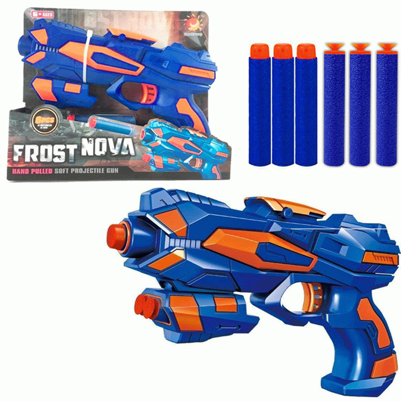 Frost Nova Soft Bullet Dart Shooting Nerf Gun - Manual Reload - Orange