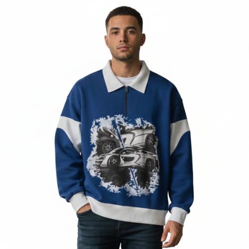 Aesthetic Gen Racing Lapel Sweatshirt