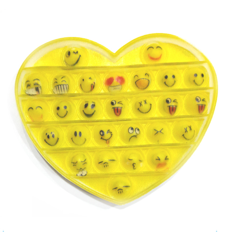 Push Pop Bubble Fidget Spinner Pop It Silicone Toy 5 inches Smiley Emoji Heart