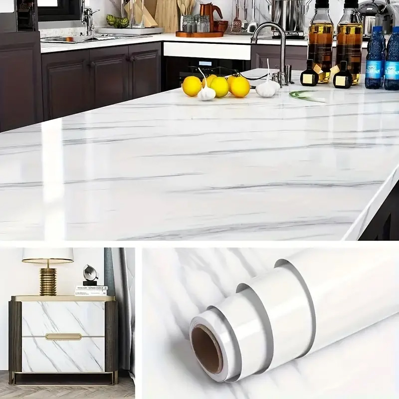 White Marble Waterproof  Wall Sticker