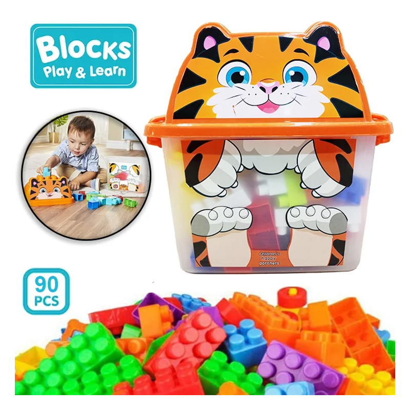 Mega Blocks Smiley Tiger – 90 Pcs  Bucket Jar