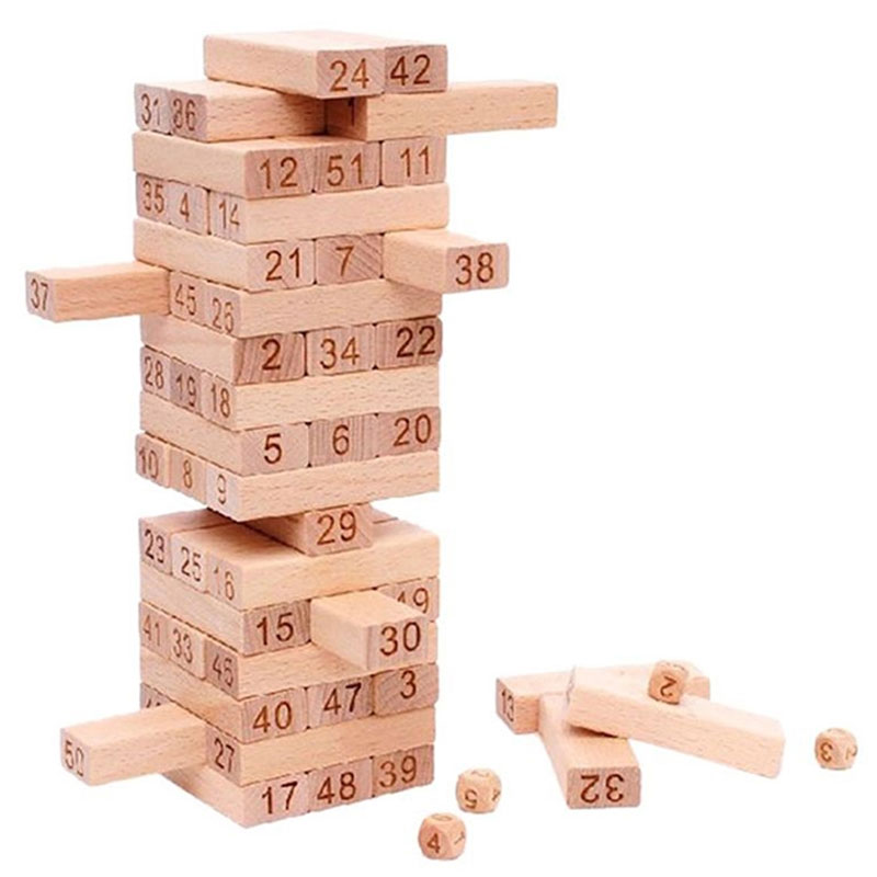 Jenga Wooden multicolor Stacking Tower Board Game for Kids &amp; Adults