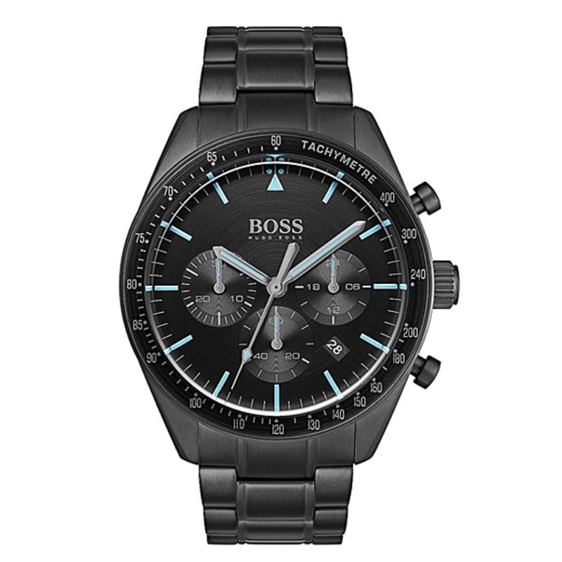 Hugo Boss Men’s Chronograph Quartz Stainless Steel Black Dial 44mm Watches 1513675