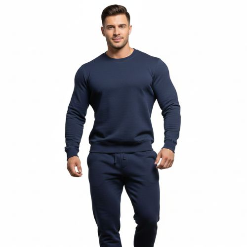 Aesthetic Gen Basic Navy Blue Sweatshirt Tracksuit