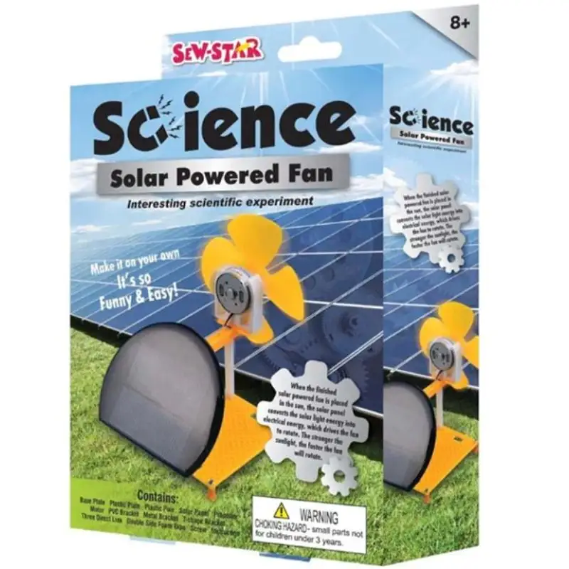 Science Solar Powered Fan Interesting Scientific Experiments Easy DIY Kit For Kids