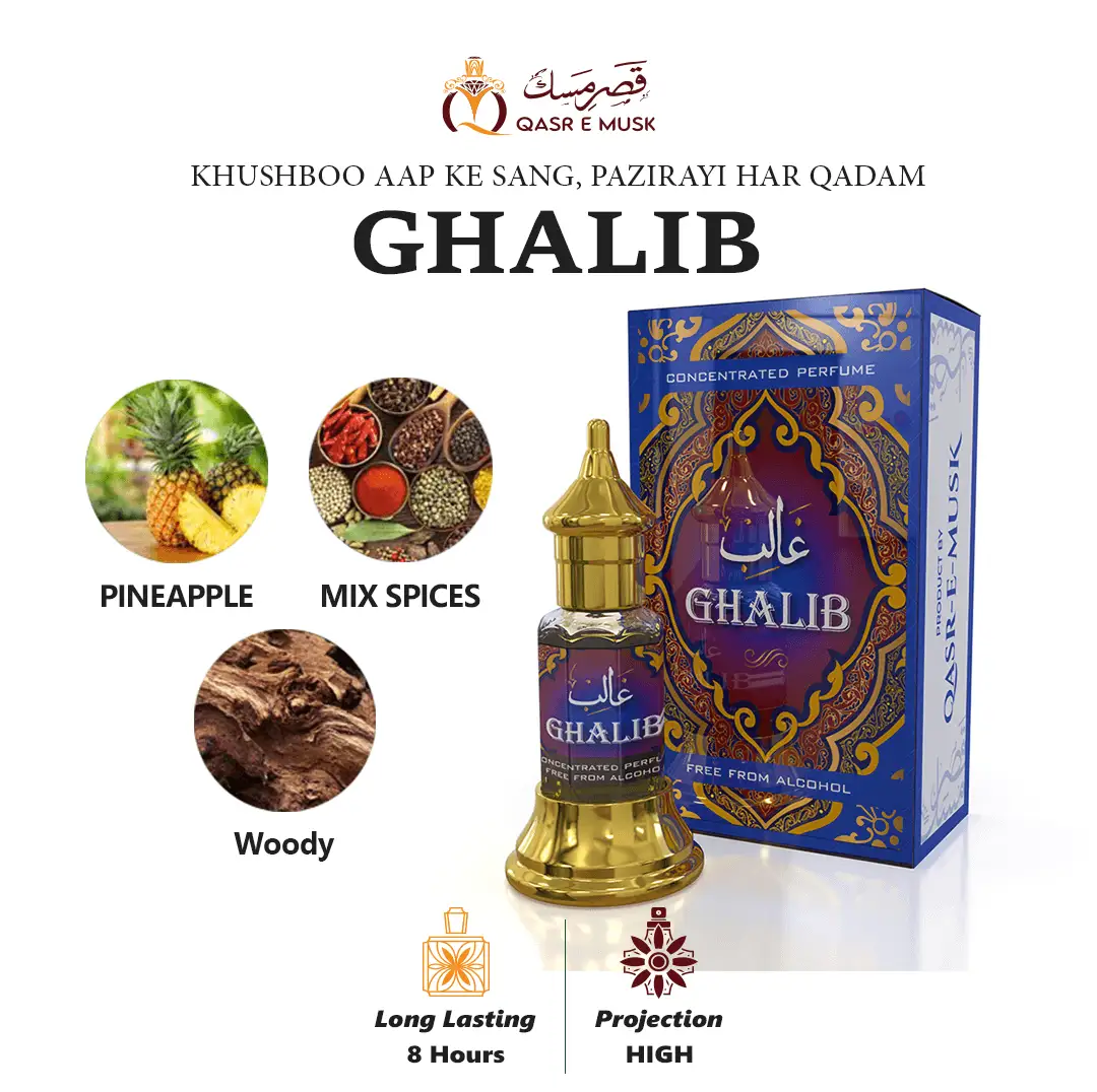 Ghalib | Premium Attar Of QASR-E-MUSK |  خوشبو آپ کے سنگ،  پزیرائی ہر قدم