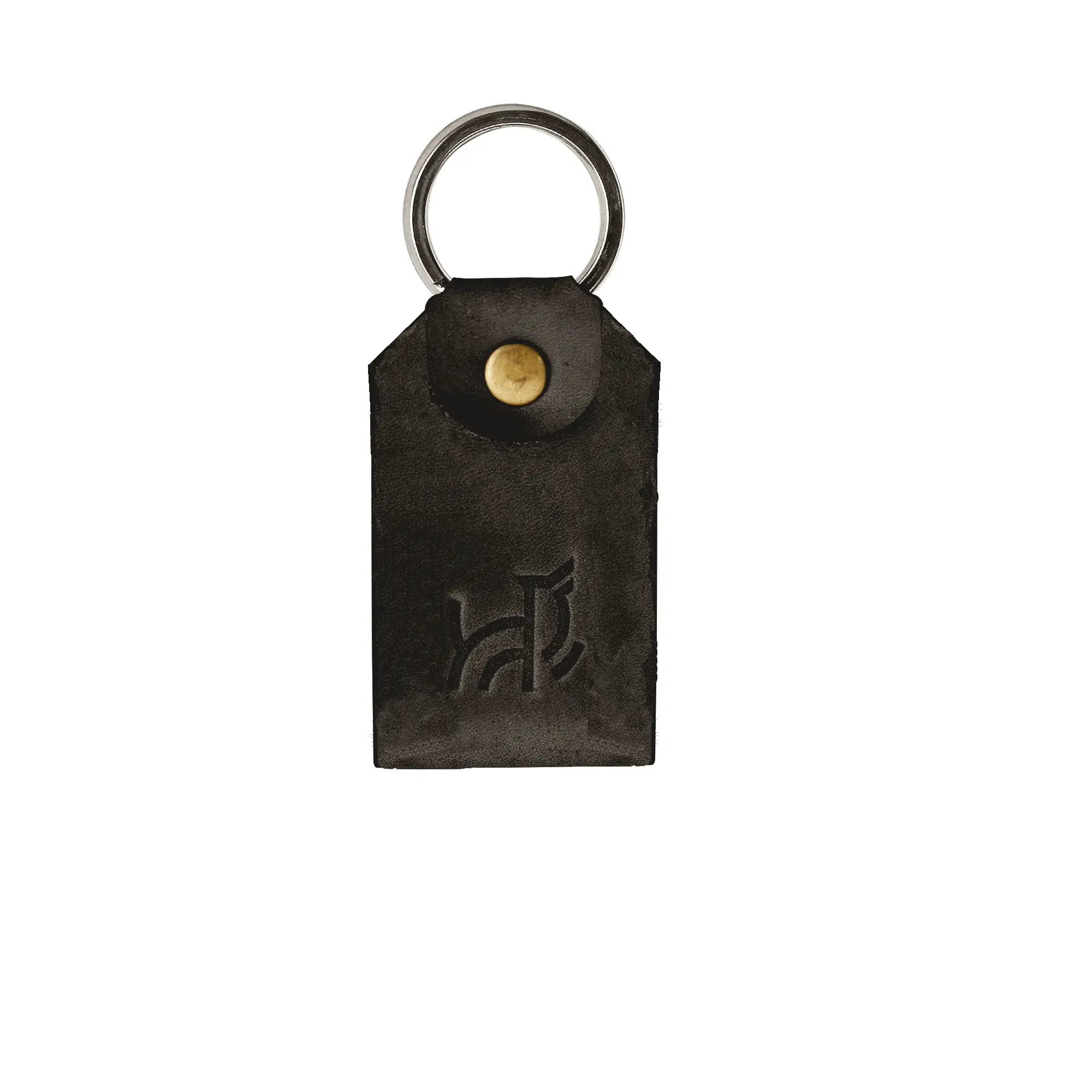 WOLF Minimalist Leather Keychain - Mini Size