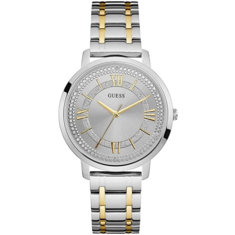 Guess Women’s Quartz Two Tone Stainless Steel Silver Dial 40mm Watch W0933L5