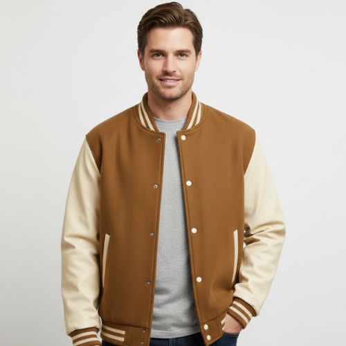 Mercato Coffee & White Baseball Jacket