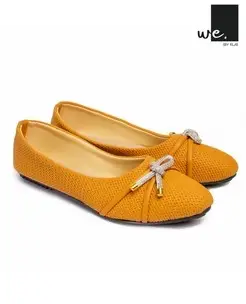 Glittered Bow Texture Pump - Mustard Yellow - WE BY RJS