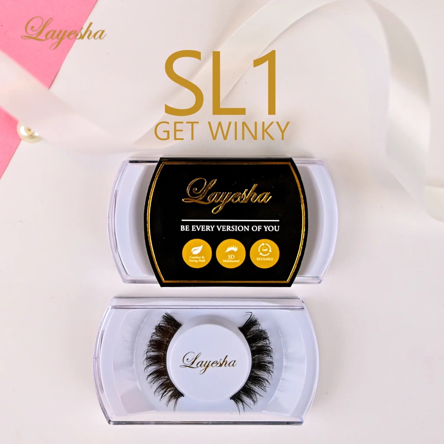 Layesha Lashes SL1 Get Winky (Synthetic  Lashes)
