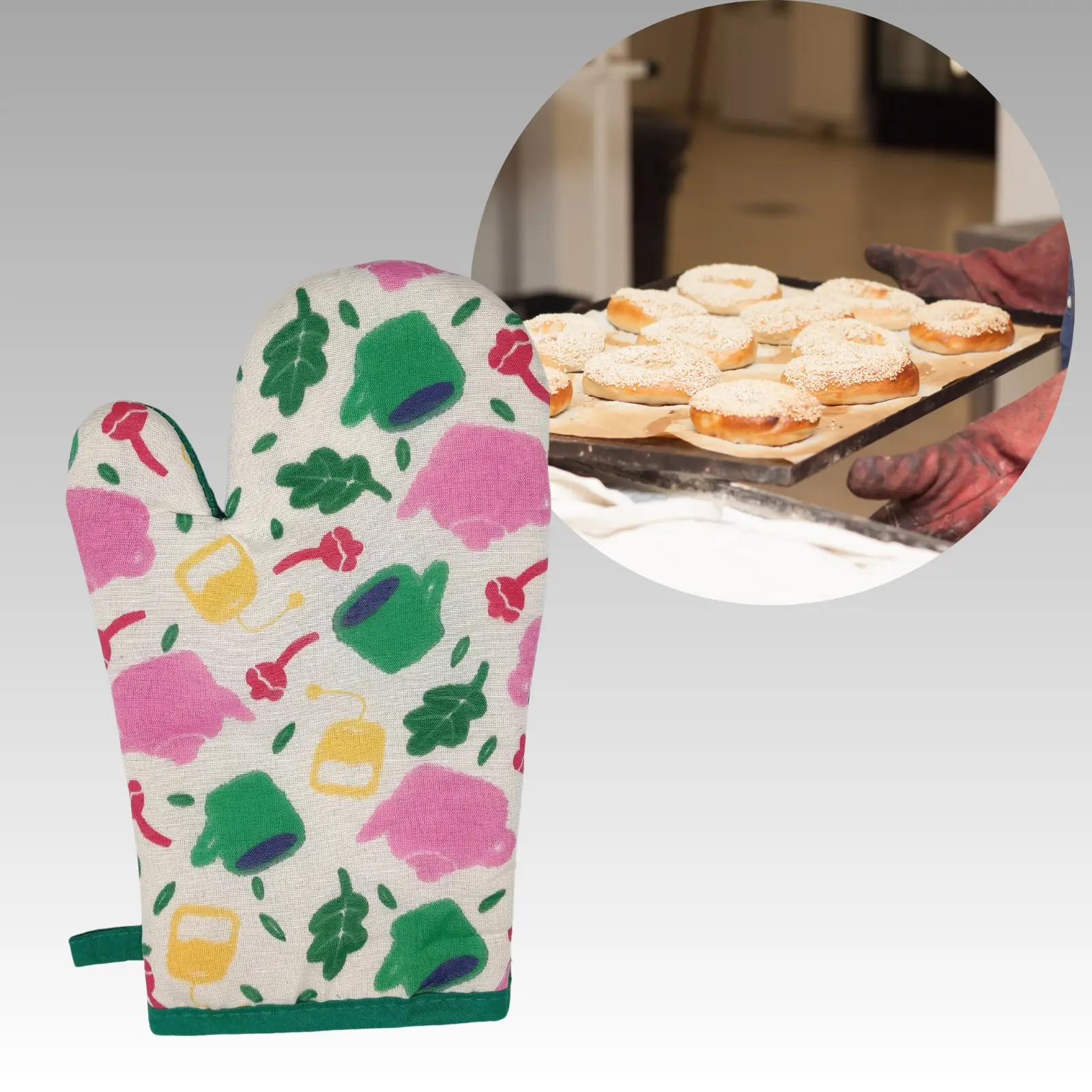 1 Pair Oven Gloves – Heat-Resistant and Durable for Safe Cooking, Baking, and Grilling