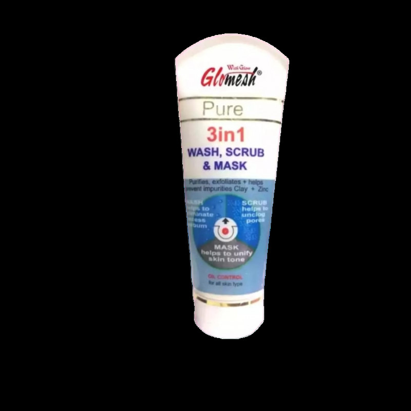 Glomesh Pure 3in1 Wash, Scrub & Mask