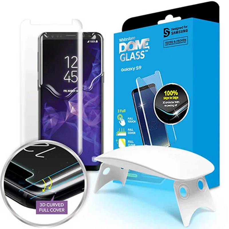 Whitestone Dome Galaxy S9 Glass Tempered Glass Screen protector with UV