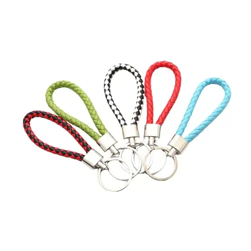 Pack of 2 PU Leather Keychain For Bikes and Cars Multicolor Dori Keychain for Motercycle-Fashion Keychain Pack of Two PU Leather Key Chain