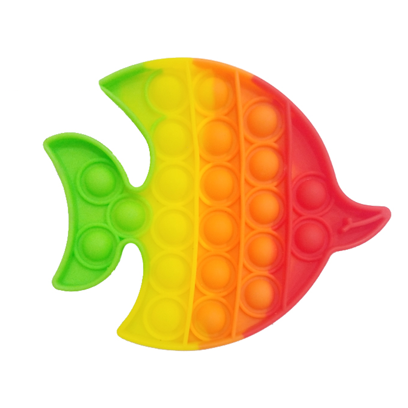 Push Pop Bubble Fidget Spinner Pop It Silicone Toy - 5 inches - Rainbow Angel Fish